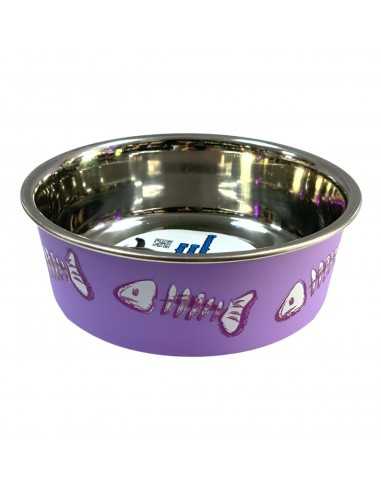 Stainless steel feeder. Purple