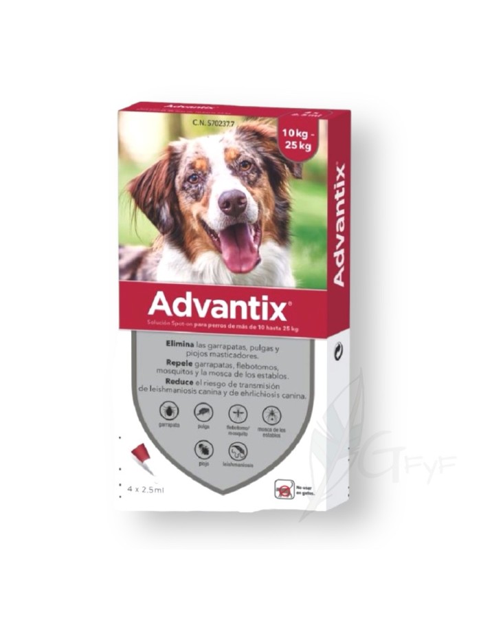 Advantix pipeta antiparasitaria de 10-25Kg